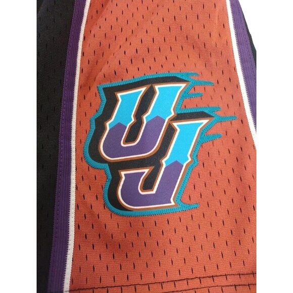 Hardwood Classics Utah Jazz NBA Basketball Mesh Shorts Black & Orange LG(14/16). - Picture 8 of 10